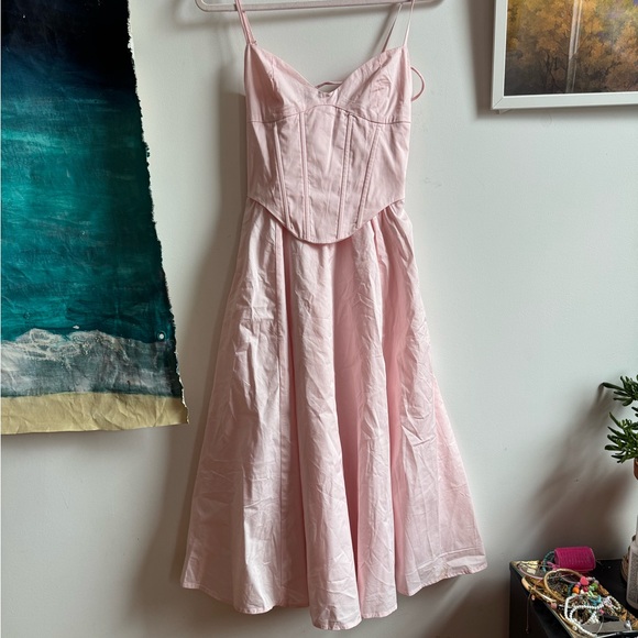 NWT Babyboo Mariella Corset Midi Dress Blush Pink Small - Picture 3 of 5